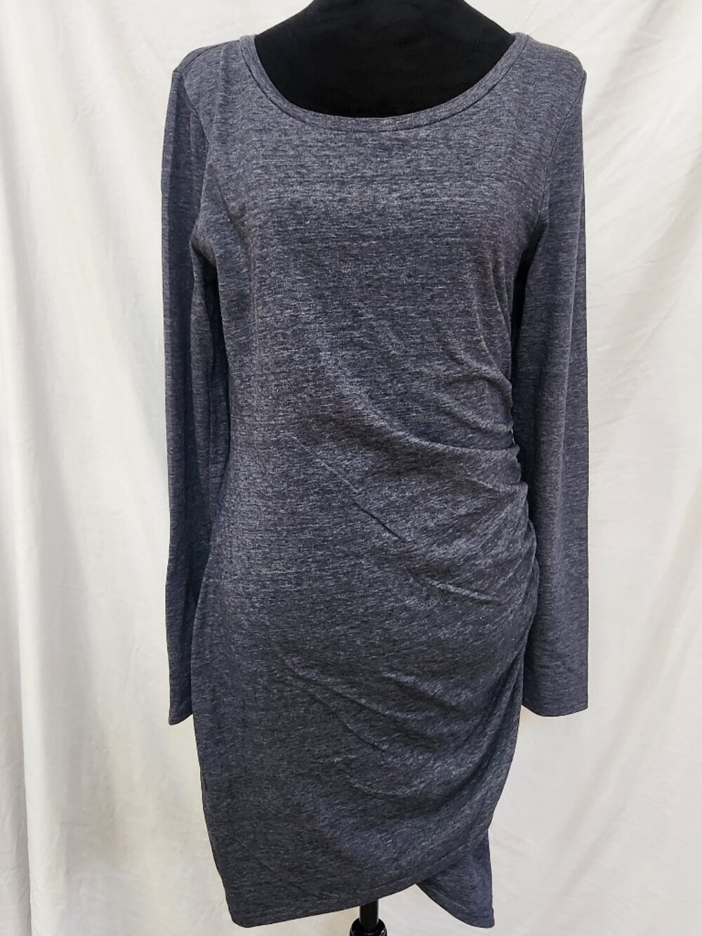 Leith bodycon heather gray long sleeve mini dress, L